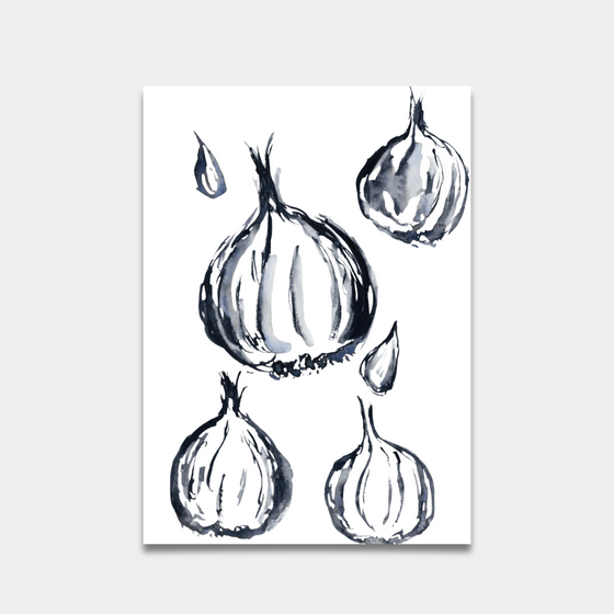 Black & White Garlic Print