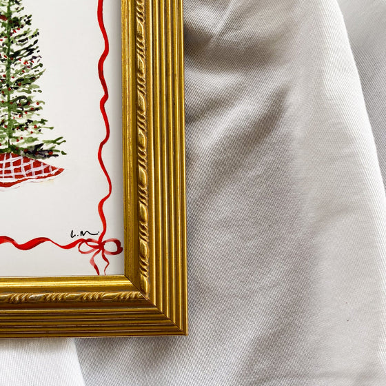 "Packages & Bows" Gold Frame