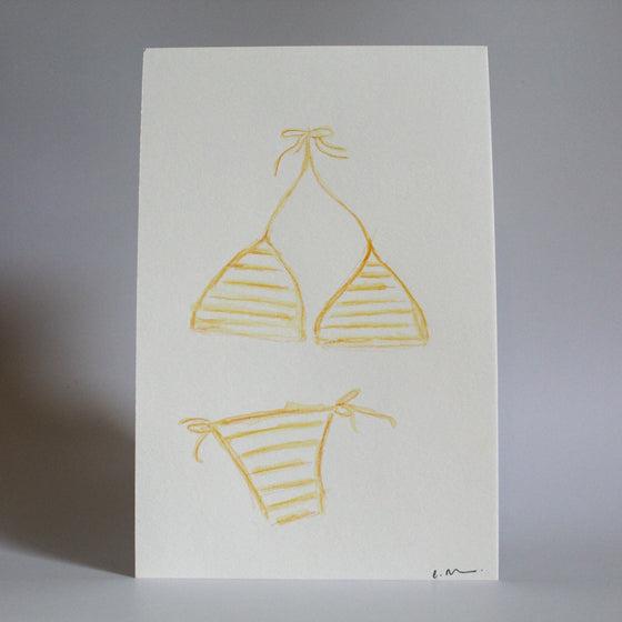 "Yellow Bikini" Original Drawing